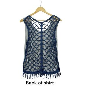Chelsea & Violet Navy Crochet tank top / camisole size small women’s